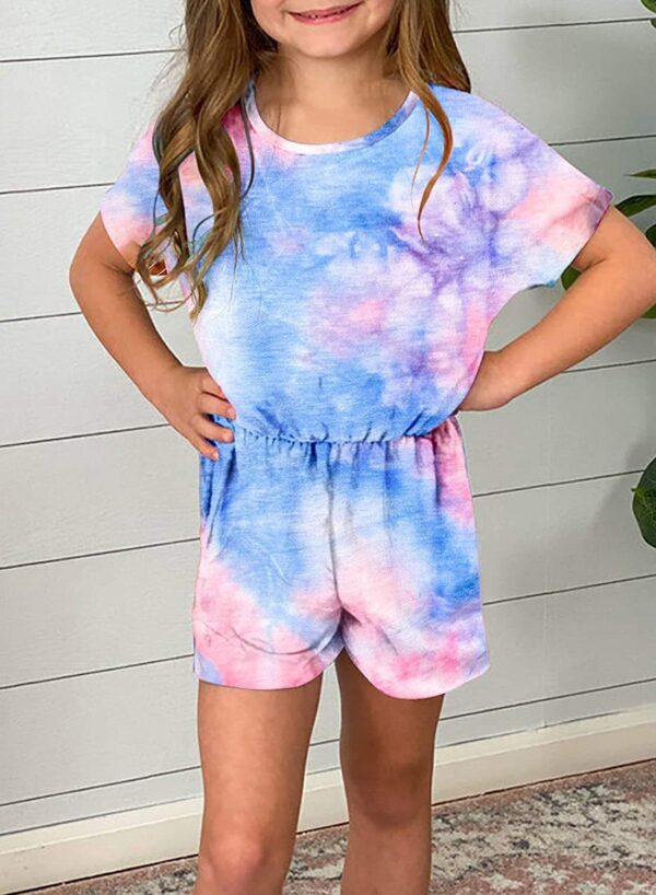 European And American Girls Tie-dye Round Neck Jumpsuit Women - Image 4