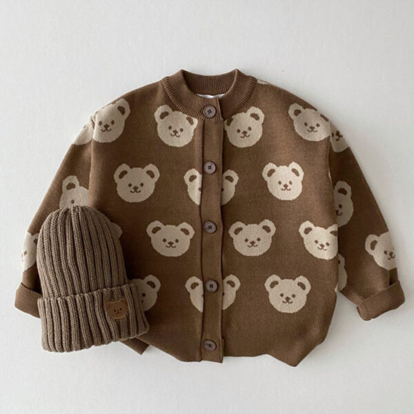 Children's Fashion Bear Sweater Coat Fashion Cute Cartoon Round Neck (Jan Baby) - Image 3