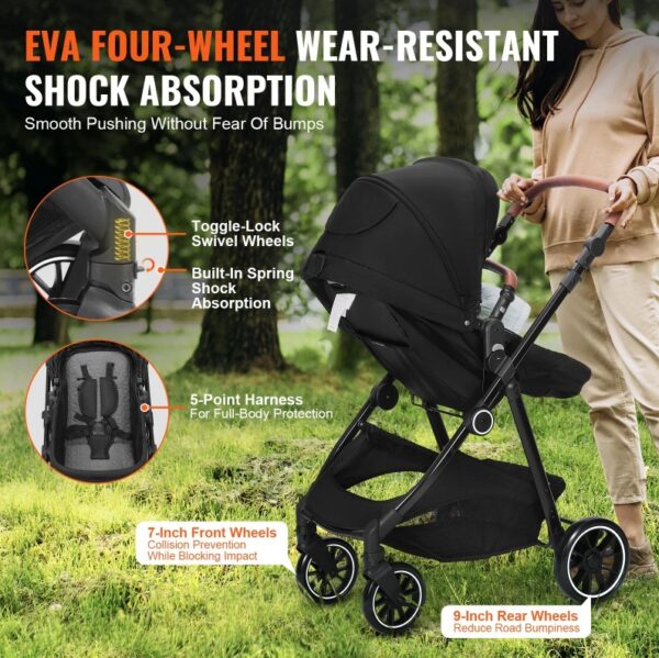 Standard Baby Stroller, Infant Toddler Stroller With Bassinet, - Image 4