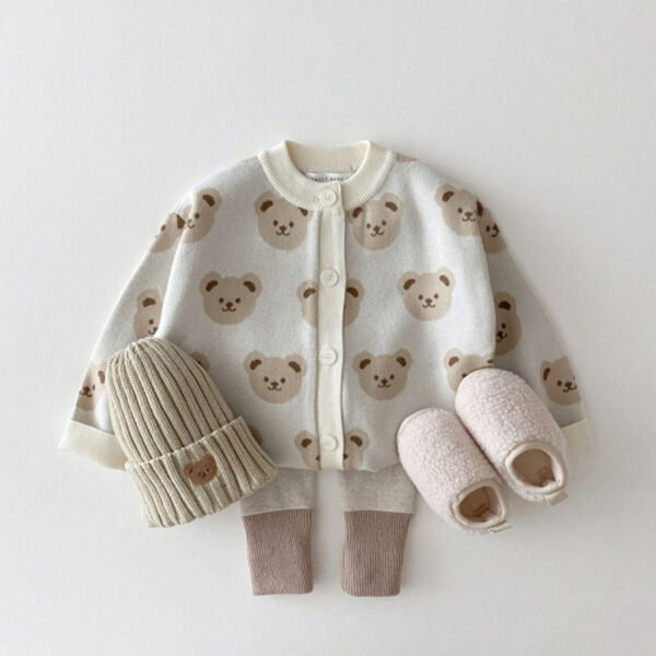 Children's Fashion Bear Sweater Coat Fashion Cute Cartoon Round Neck (Jan Baby) - Image 4