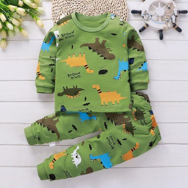 Autumn Cotton Base Baby Pajamas Set - Image 9