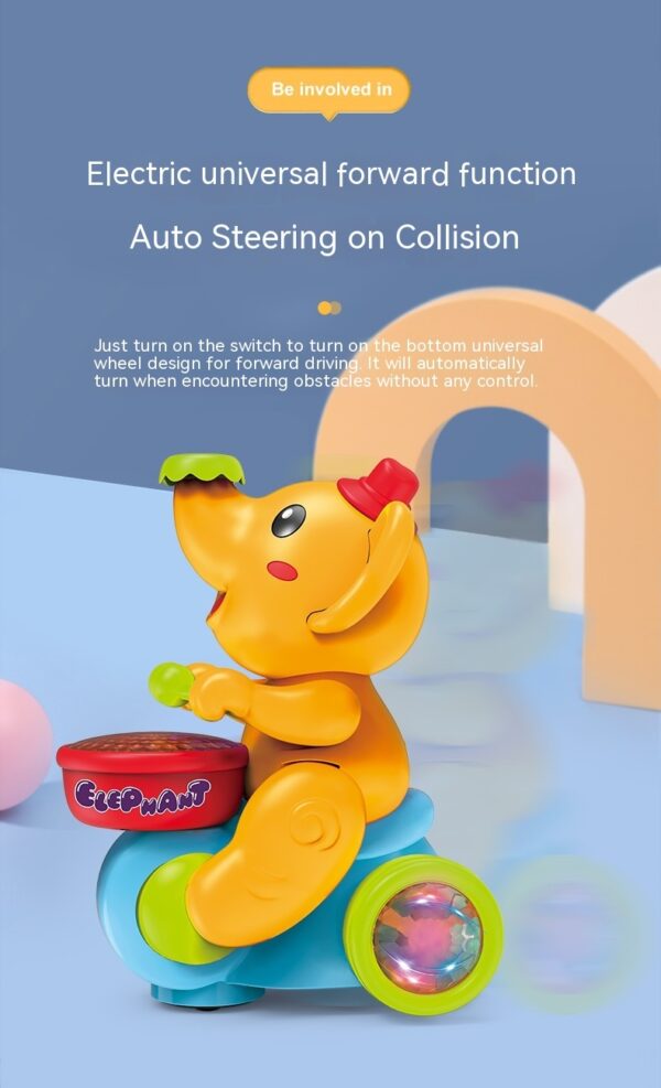 Cute Elephant Cool Music Light Electric Children's Toy Car - Image 8