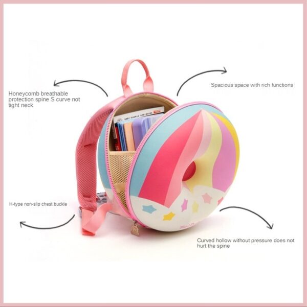 Kindergarten School Bag Donut Early Education Training Institution Children Backpack Jan Baby - Image 4