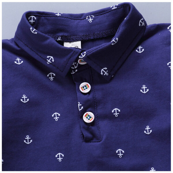 Anchor printed boy boy suit Korean short sleeve spring summer children's wear - Image 4