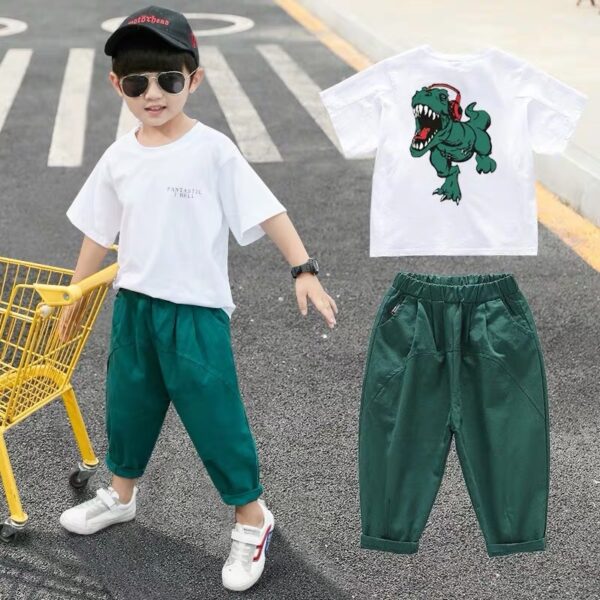 Children's Clothing Boys Summer Suits Western-style Clothes Boys Summer Handsome Short Sleeves Jan Baby - Image 3