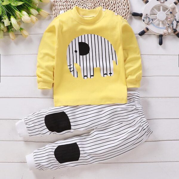 Autumn Cotton Base Baby Pajamas Set