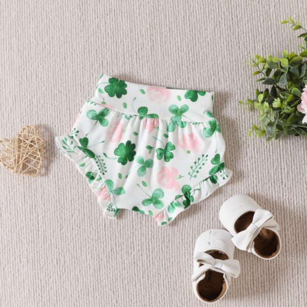 Alphabet Printed Romper Shorts With Three Piece Hair Band - Image 2