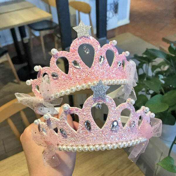 Children's Hair Accessories New Sequined Crystal Crown Girls - Image 4