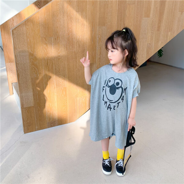 Loose Casual Short Sleeve Top Kids Long T-Shirt - Image 2