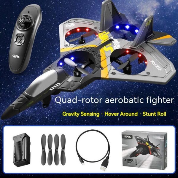 Children's Remote Control Aircraft V17 Fighter Drone Drop-resistant Foam Fixed Wing Glider Stunt Boy Toy - Image 10