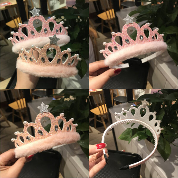 Children's Hair Accessories New Sequined Crystal Crown Girls - Image 3