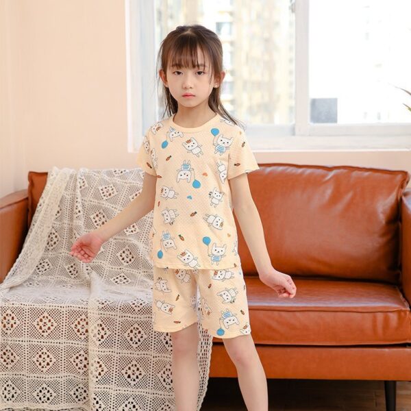 Children's Fashion Casual Cotton Print Short Sleeve Suit - Image 10