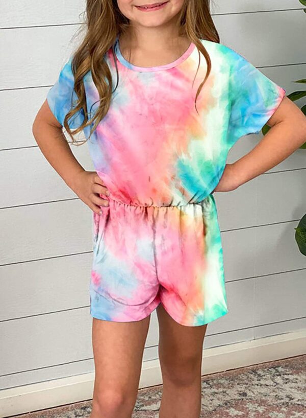 European And American Girls Tie-dye Round Neck Jumpsuit Women - Image 5