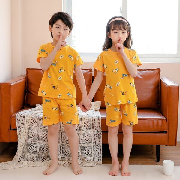 Children's Fashion Casual Cotton Print Short Sleeve Suit - Image 8