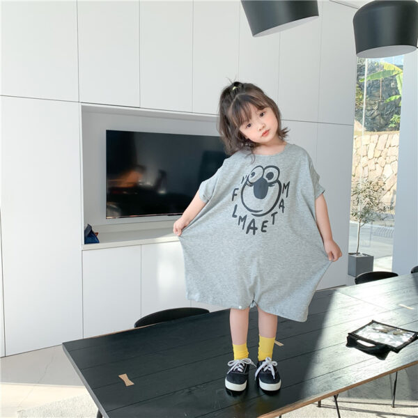 Loose Casual Short Sleeve Top Kids Long T-Shirt - Image 5