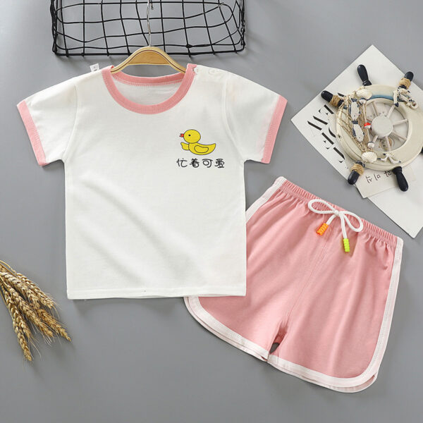 Children's Short-sleeved Suit Two-piece Cotton Suit - Image 8