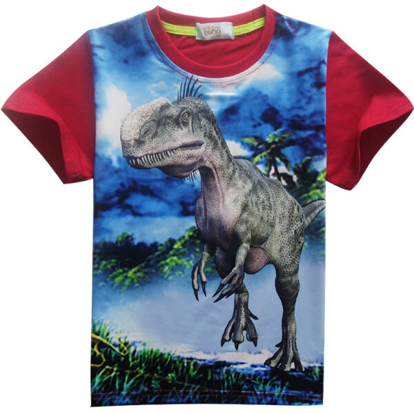 Short Sleeved Dinosaur Suit Kids T Shirt - Image 4