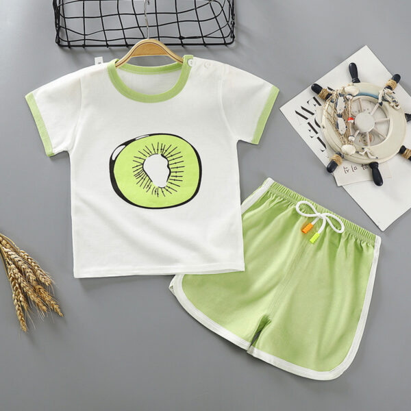 Children's Short-sleeved Suit Two-piece Cotton Suit - Image 7