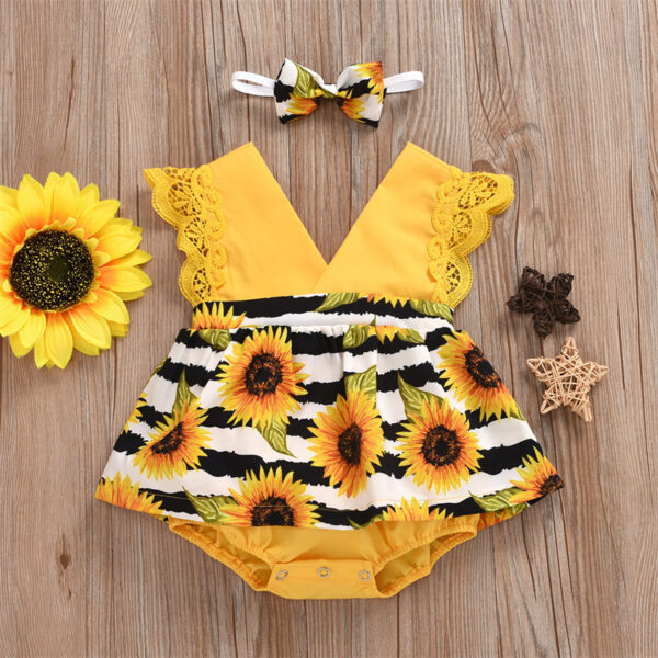 Summer Baby Girl Triangle Romper - Image 4