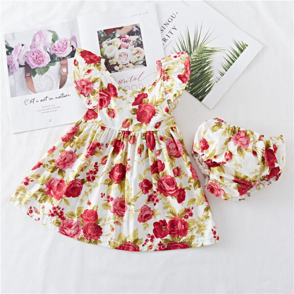 Cotton Baby Ruffled Floral Print Dress - Image 3