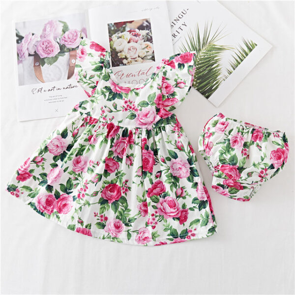 Cotton Baby Ruffled Floral Print Dress - Image 2