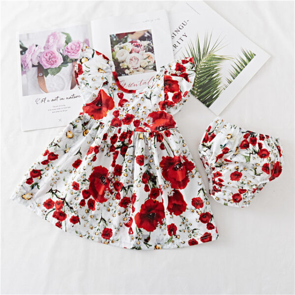 Cotton Baby Ruffled Floral Print Dress - Image 4