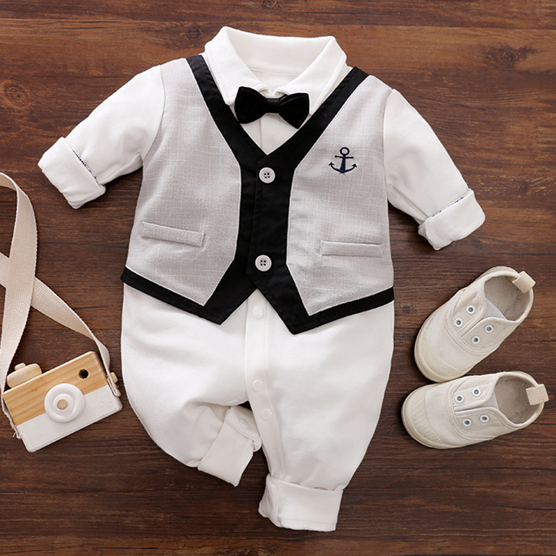 Gentleman's Baby Clothes, Long-sleeved Baby Clothes, Gentleman's Romper - Image 3
