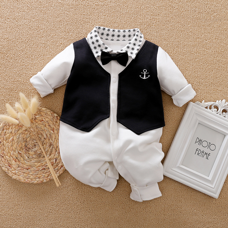 Gentleman's Baby Clothes, Long-sleeved Baby Clothes, Gentleman's Romper - Image 2